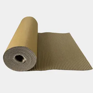 14x 72in Brown Single  Corrugated B Flute Cardboard Roll Shipping Corrugated Roll Paper Corrugated Wrap for Packing, Storage, Shipping, DIY, WLZ-001