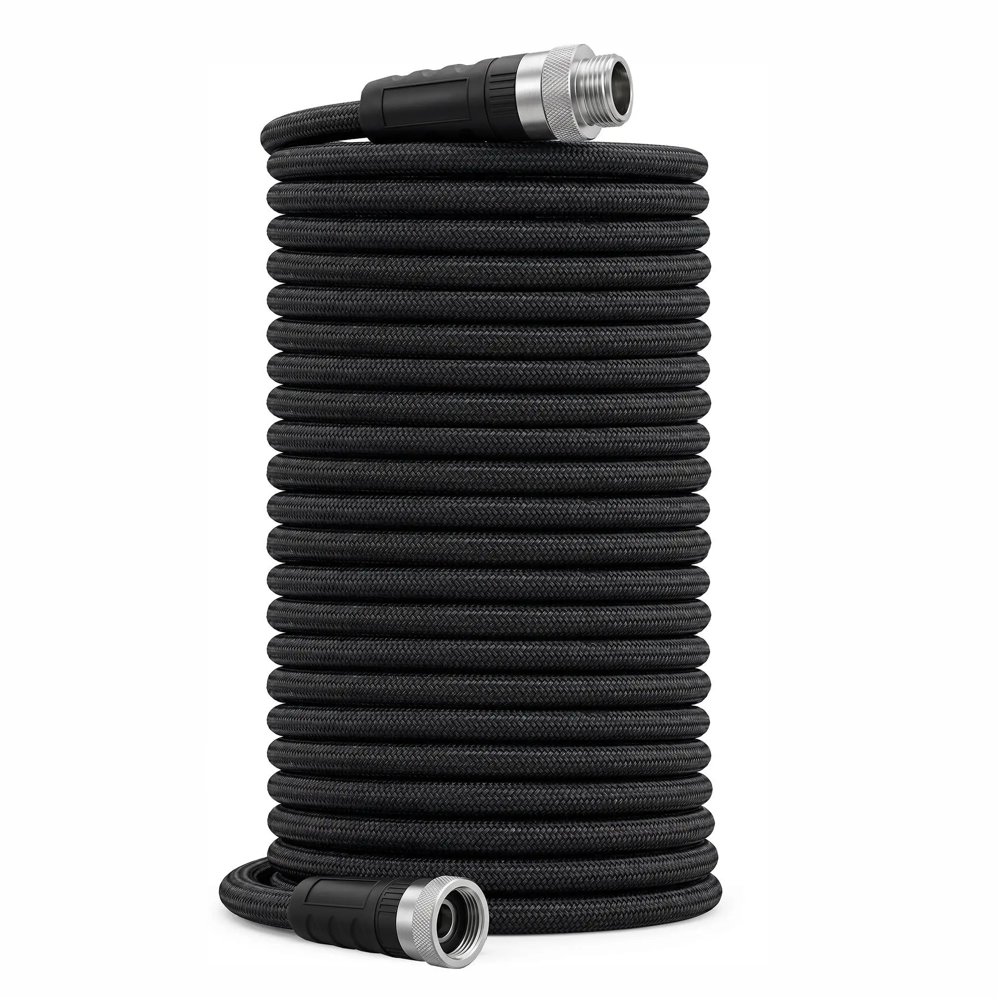 100 FT Non-Expandable Garden Hose, Lightweight Water Hose | TPE Inner Tube, Anti-Kink Braided Layer & Reinforced Aluminum Connectors for Watering, Car Washing & Outdoor Cleaning