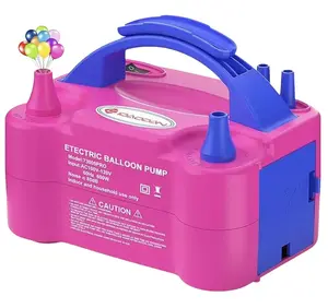 Electric Balloon Pump, Portable Electric Balloon Blower Machine Balloon Air Pump Dual Nozzle Rose Red 110V 600W Balloon Inflator for Party Decorations