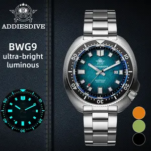 ADDIESDIVE Diver Watches Men's Watches - 44mm 200m Waterproof Sapphire Super Luminous Stainless Steel Watches Big Face Watch With Calendar