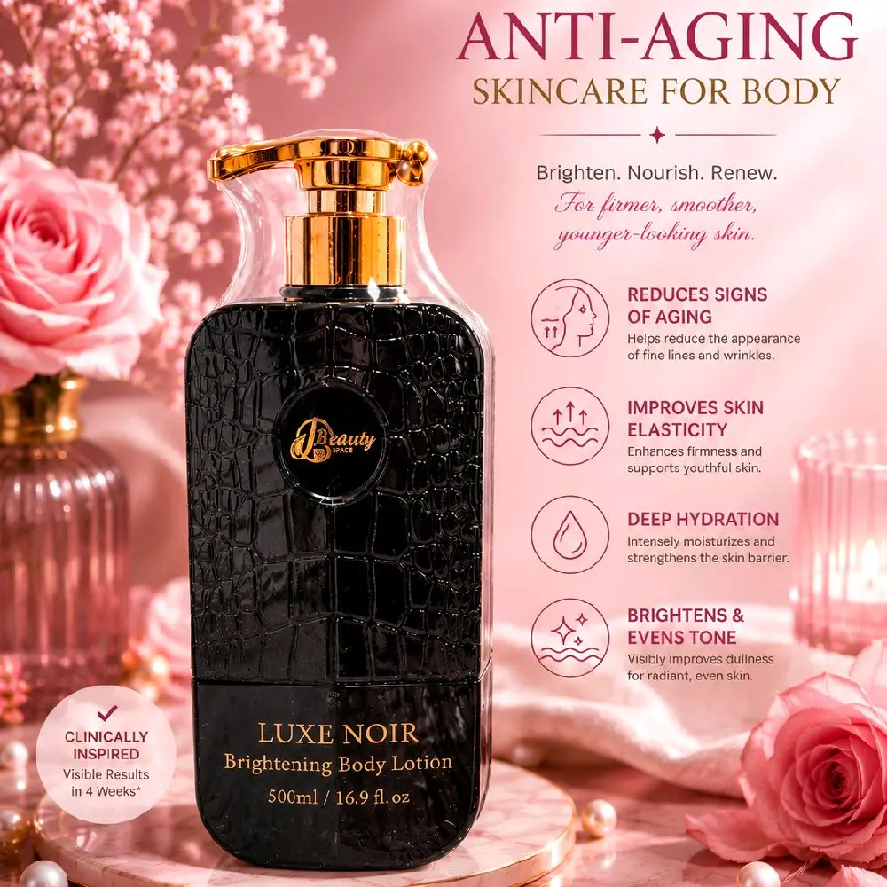 Anti-aging Luxe Noir Brightening Body Lotion, 100% organic and effective for all type of skin. Hydroquinone Free.