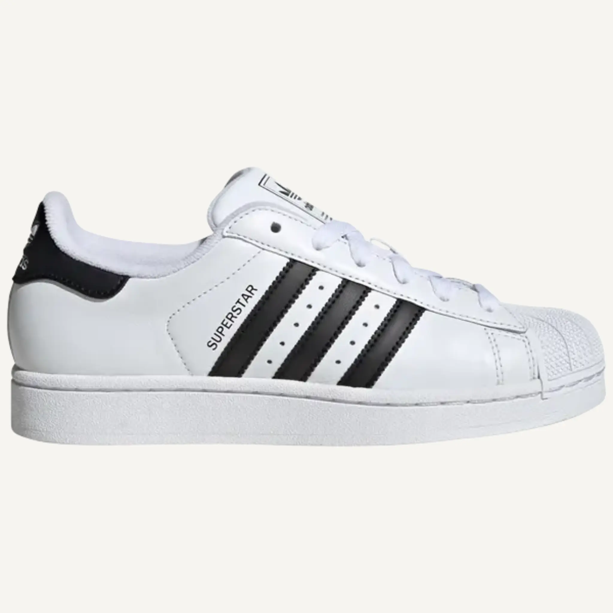 Adidas Originals Women's Superstar II Leather Fashion Sneaker, Classic Shell Toe Low Top Trainer in White & Black, Sneakers Trainers, Sporty Sneakers