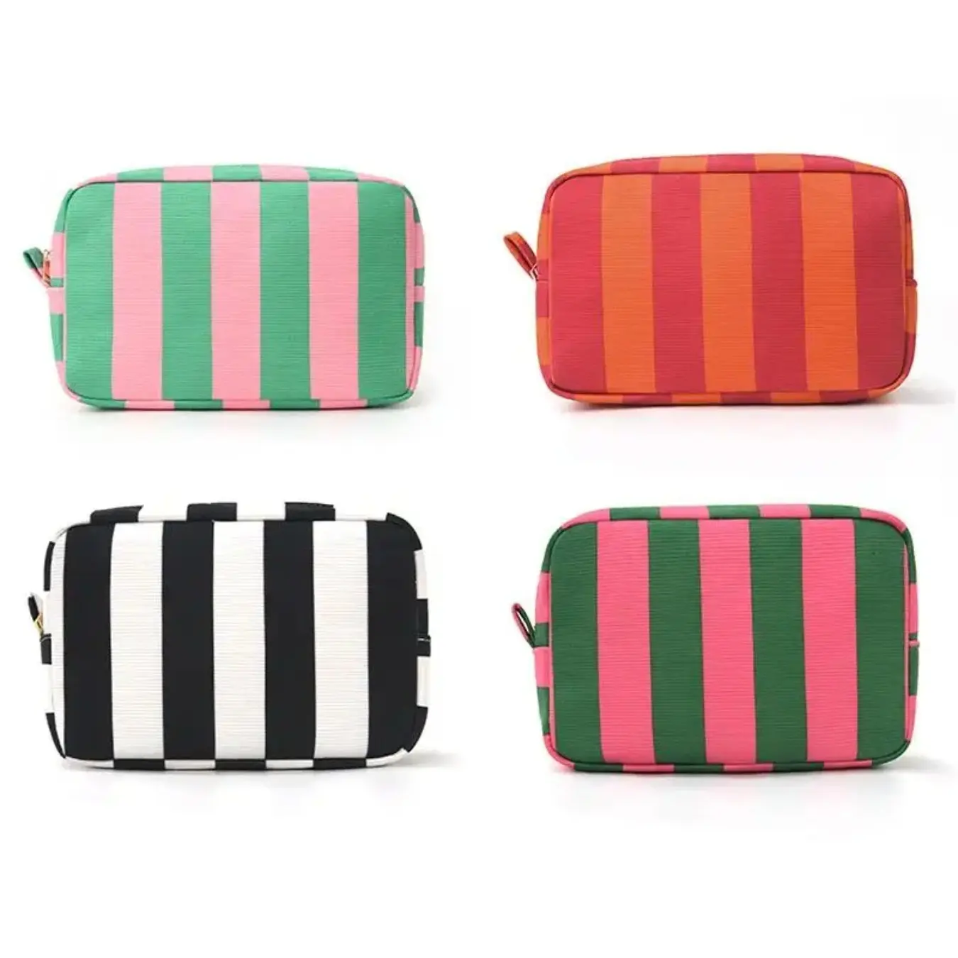 border striped cosmetic bag corduroy large-capacity portable toilet bag travel fashion high-value storage bag,back to school,back to school haul