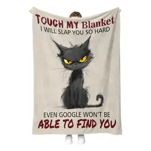 Funny Cat Halloween Blanket, Gifts for Women Men, Halloween Decor