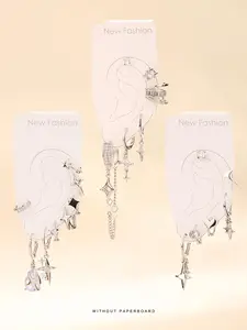 Fashionable Earrings Set, Rhinestone Decorated Star & Heart Design Earrings, Fashion Jewelry for Party, Daily Clothing Decor, Trendy All-match & Exquisite Jewelry for Birthday Gift, Earcuff