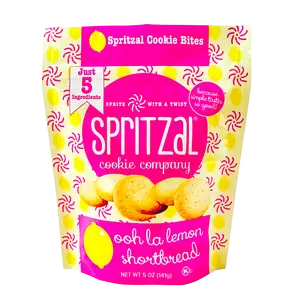 Spritzal Cookie- Ooh La Lemon Shortbread Cookie Bites Snack Sized 5oz - Light and Buttery Treats with 20 Bites in Convenient Bag Packaging - Biscuit