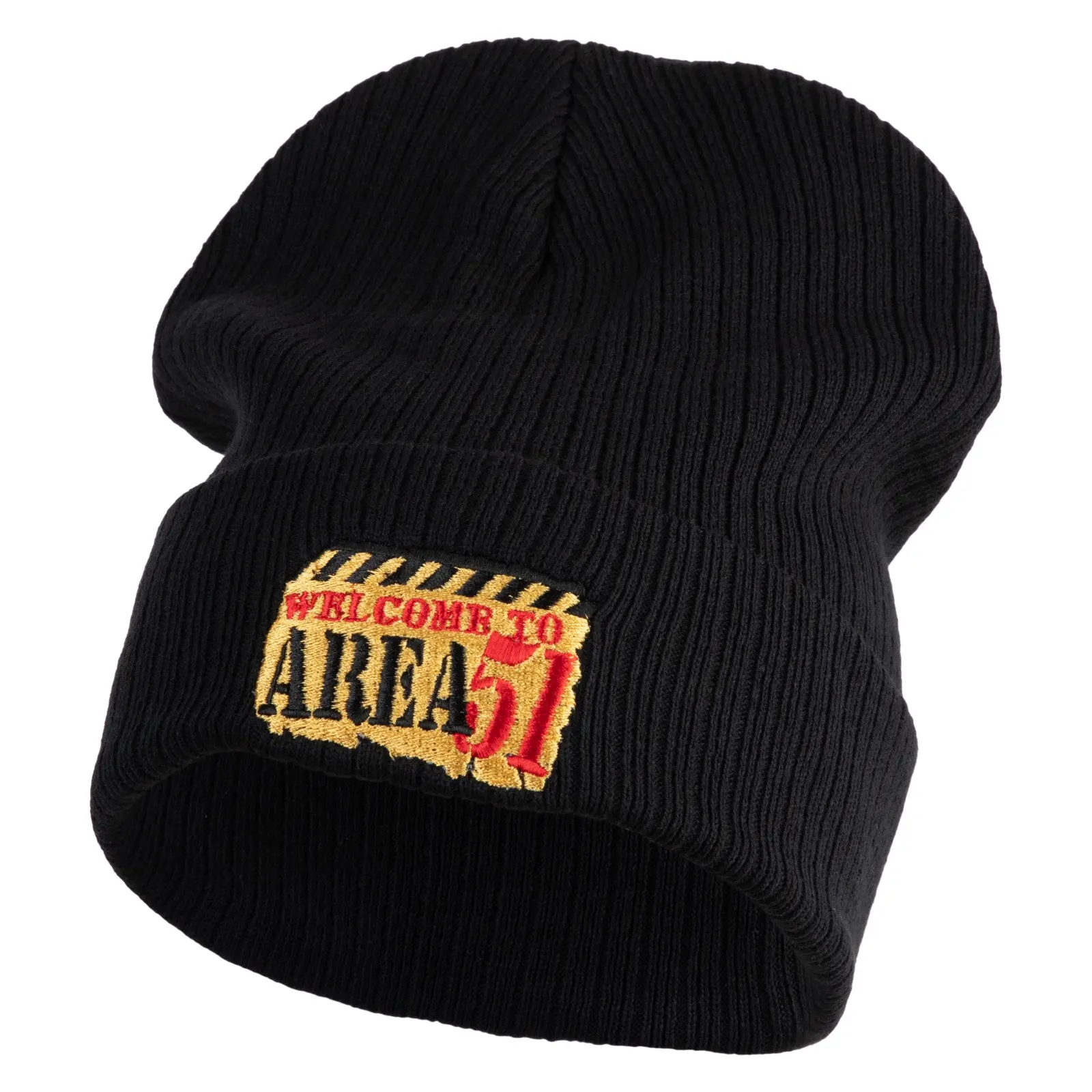 Welcome to Area 51 Embroidered Big Size Cuff Long Beanie