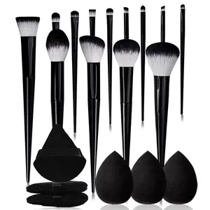 Professional Makeup Brush Set with Sponge & Puff, Cosmetic Brushes, Multifunctional Makeup Tool for Foundation, Powder, Concealers, Eye Shadows, Makeup Accessories, Makeup Brushes Kits