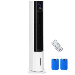 HOMCOM 42" 3-In-1 Evaporative Air Cooler with Water Tank, 52° Oscillating Portable Swamp Cooler with Humidifier, Ice Cooling Fan for Home Office, 3 Modes, 3 Speeds, 12H Timer, Remote, White