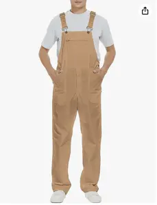 Workidea Men's Essential Bib Overall 2 Options for buckle or gourd clip Cotton