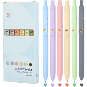 Colorful Gel Pens - 6 count 0.7mm Multi-Colored Pens, Smooth Writing Coloring Journaling Supplies for Note Taking, Cute Aesthetic Office School Supplies(6Pcs-Morandi Colorful)