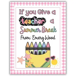 Teacher's Day Gift Card Book：If You Give a Teacher Summer Break, Teacher Appreciation Booklet with Message Memory Book & Gift Card Holder for Back to School or End of Year, Unique Gift for Teachers