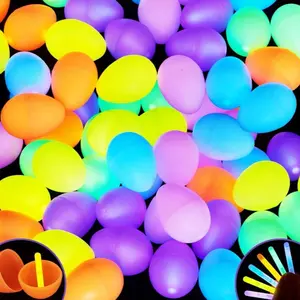 JOYIN 200 Pcs Easter Egg with 300 Pcs Easter Glow Sticks, Glow in the Dark for Kids Easter Basket Stuffers, Easter Egg Hunt Party Favors Classroom Decorations Supplies