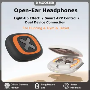 DMOOSTER Open-Ear Headphones, Bluetooth 6.0 Wireless Headphones, Smart App Control, Location Tracking, Sweat-Resistant Sports Headphones Dual Device Connection, Ideal for Running, Exercise, and Travel Gift