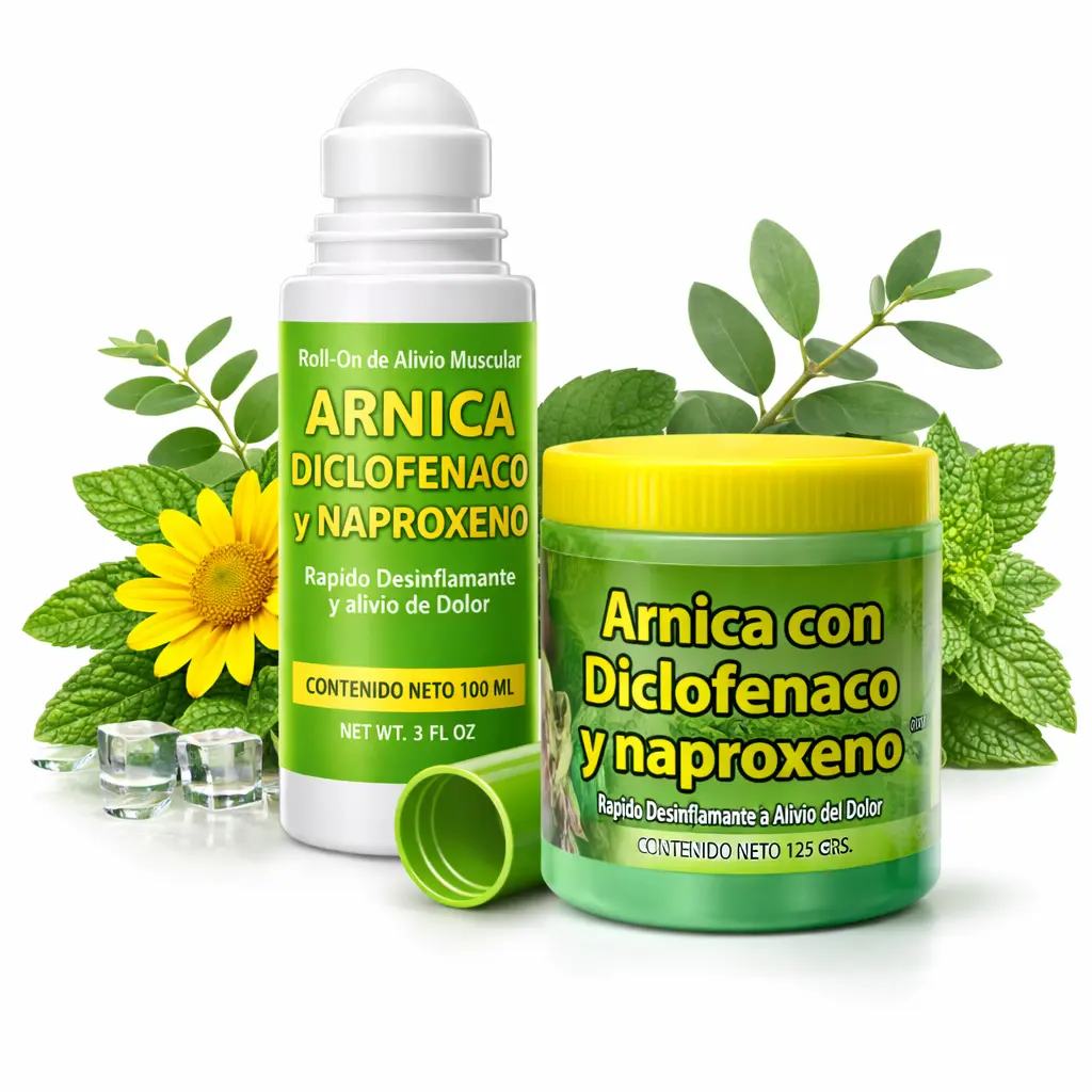 Arnica Gel (125g) and Roll-On (3 oz) Duo | Soothing Deep Massage Balm for Daily Full-Body Care | Lightweight and Non-Sticky Formula