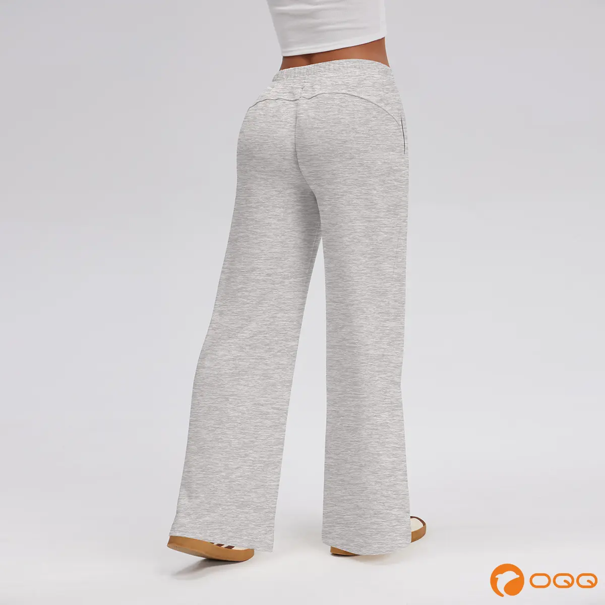 OQQ Women's Low Waist Wide Leg Polyester Lounge Pants - Loungewear with Pockets, Soft Stretchy, Fitted Minimalist Chic Casual Straight Bottoms for Everyday Wear, Lowrise Pants,clothes for back to school,first day of school outfits