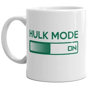 Hulk Mode Mug Funny Green Angry Superhero Beast Mode Workout Coffee Cup - 11oz Funny Coffee Mugs Ceramic Printed Drinkware Cup