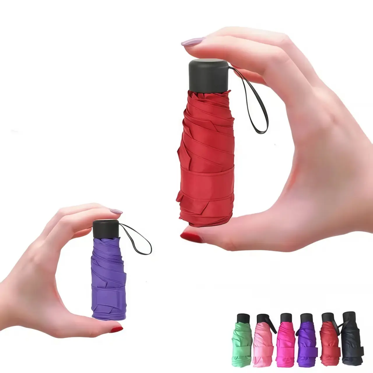 MEI QI LIN Small Parasols Umbrella Portable Pocket Umbrella Travel Compact Lightweight for One Person Rainproof Cover Outdoor Sunblock