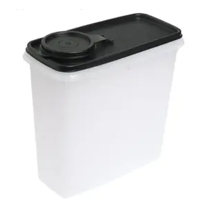 Tupperware Cereal Storer 13 Cup Clear Plastic Container with Black Lid Easy Storage Airtight Seal for 12-15 oz Cereal Bulk Buying Family Needs