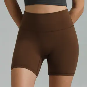 Colorfulkoala Women's No Front Seam Dreamlux High-Waisted Yoga Shorts 6" with Inner Pocket Workout Shorts Bike Shorts