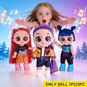 10/13-inch Kpop Idol Girl Group Doll Toys, Rumi Mira Zoey Anime Action Figure Dolls, 5D Sparkling Eyes, with Music, Articulated Joints, Fan Collection & Little Girls' Holiday Gift