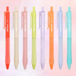 Writech 8-Pack Push-Button Neutral Pens, Fine Tip 0.7mm, Multiple Colors, Soft Grip, No Bleed, Smooth Writing, Ideal for Journaling and Coloring, Aesthetic Pens, Writing Stationery
