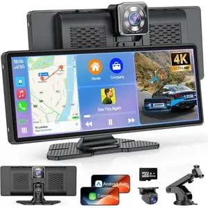 10.26" Wireless CarPlay & Android Auto Touchscreen Car Stereo, 4K Dash Cam & 2K Backup Camera, Bluetooth WiFi GPS Navigation, Voice Control, Music, Calls – Safer, Smarter Driving Upgrade