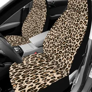1 Set Fashionable Leopard Print Car Seat Protector Universal All-Year, 2pcs/5pcs High-Back Stretchy Polyester Car Seat Covers, Universal Fit Soft Durable Car Seat Protector, Car Decor Accessories, Easy Care Machine Washable, Perfect Gift, Auto Seat Covers