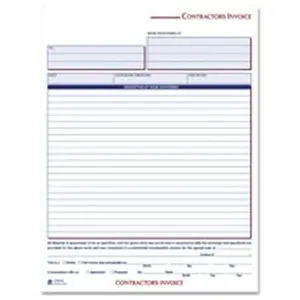 Adams Business Forms  Contractors Invoice- 3-Part- Crbnls- 8-.38in.x11-.44in.- 50St-BK- WE