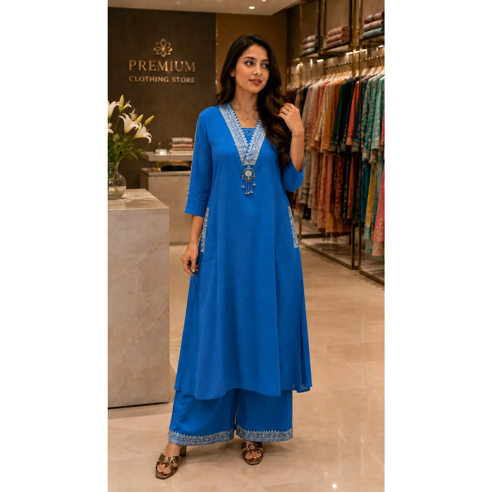 Pure Mangalgiri border south cotton coordset with real mirror