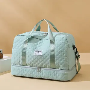 Spacious Large Capacity Travel Duffle Bag, Lightweight, Water-Resistant, Argyle Pattern Luggage Bag with Multiple Compartments, Reinforced Handles, and Breathable Mesh Panels, Ideal Gym Bag or Weekender for Men and Women