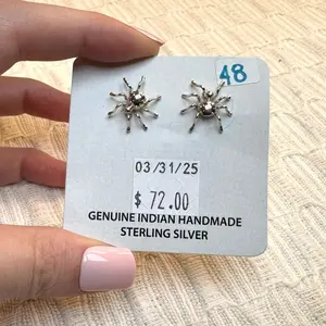 Sterling Silver Native American Spider Stud Earrings
