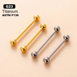 Popular G23/F136 Titanium 16*16/19*4MM Internal Teeth Screw Tongue Nail Nipple Ear Bridge Body Piercing Jewelry Body Art