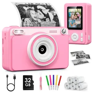 Instant Print Camera - 1080P HD, 5 Rolls Paper & 32GB Card, Ideal Gift for Boys & Girls Age 3-12