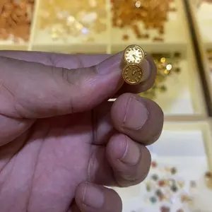 18k real gold clock earrings with backings