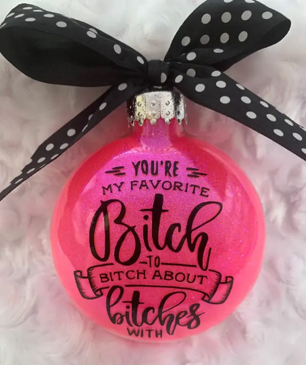 Funny Ornament, Christmas Ornaments, Christmas, Santa, Bff, rude ornaments, Personalized Ornament Chirstams Colorful Decoration Glass Plastic Tree