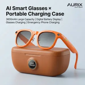 2026 AI 4K Smart Camera Glasses, Wearable Smart Glasses, Smart Eyewear, with 6-axis stabilization AI Photo Recognition, Real-Time Translation & Charging Case, ENC noise reduction for Bluetooth Calls, Travel Accessory-2 pairs of interchangeable lenses