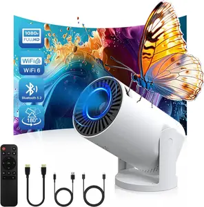 Diamond Wireless Mini Projector with WIFI 6 and Bluetooth, 4K 1080P Support Portable Projector 180° Rotatable. 17"-130" Screen Video Projector,Gaming Home theater Compatible for Smartphone, Laptop, PC(Q5 mate)