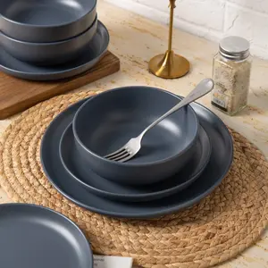 12-Piece Stoneware Dinnerware Set with Mugs | Service for 3