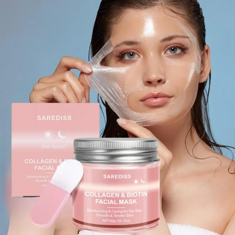 Collagen & Biotin Peel-Off Balm Facial Mask, Deep Moisturizing Hydrating Facial Mask, Lifting and Firming Face Mask, Deep Moisture Mask, Facial Skin Care Product for Women & Men