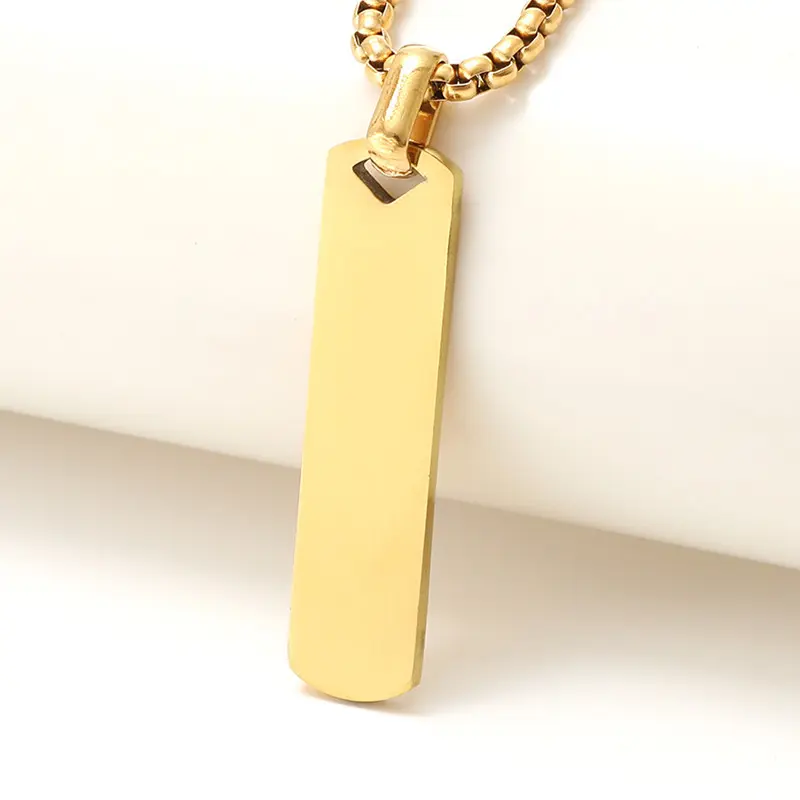 Titanium steel necklace 70cm gold