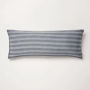 14"x36" Tonal Stripe Oblong Throw Pillow Blue - Hearth & Hand with Magnolia