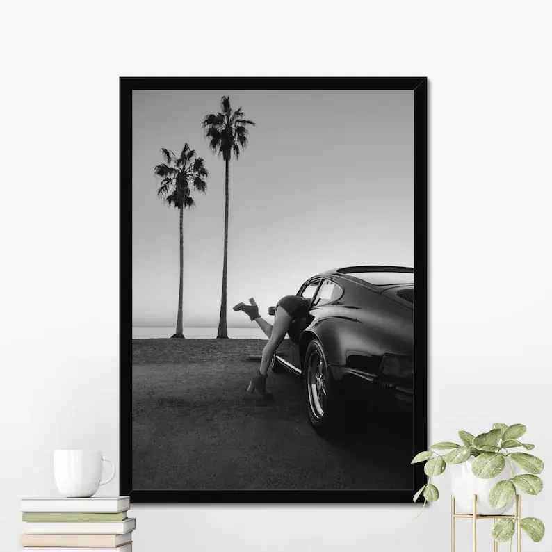 Vintage Car Poster, 911, Classic Sports Car Wall Art, Vintage Girl Car Poster, Iconic Car Poster, Old Car Poster, Vintage Sports Car Artistic Cotton Decor Print Artwork Matte Minimalist Ornaments Decoration Photo posters