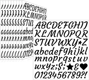 Pieces  Sheets Letter Stickers,Self Adhesive Waterproof Mailbox Numbers Stickers,Alphabet Decals for DIY,Bulletin Board,Window,Door,Sign,Bike,Car,Laptop,Scrapbook (Black,  Inch)