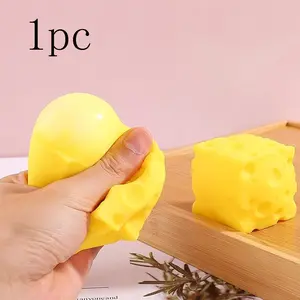 LDSK Yellow Cheese Squeeze Toy,Soft Novelty Toy,Cheese Block Squeeze Toy,Cheese Squishy, Stress Relief Squishy, Rebounding Sensory,Help for Relax,Focus, Sensory Cheese for & Adults, Food Theme Cheese Cubes Squishy Toys,Stress Balls for Adults