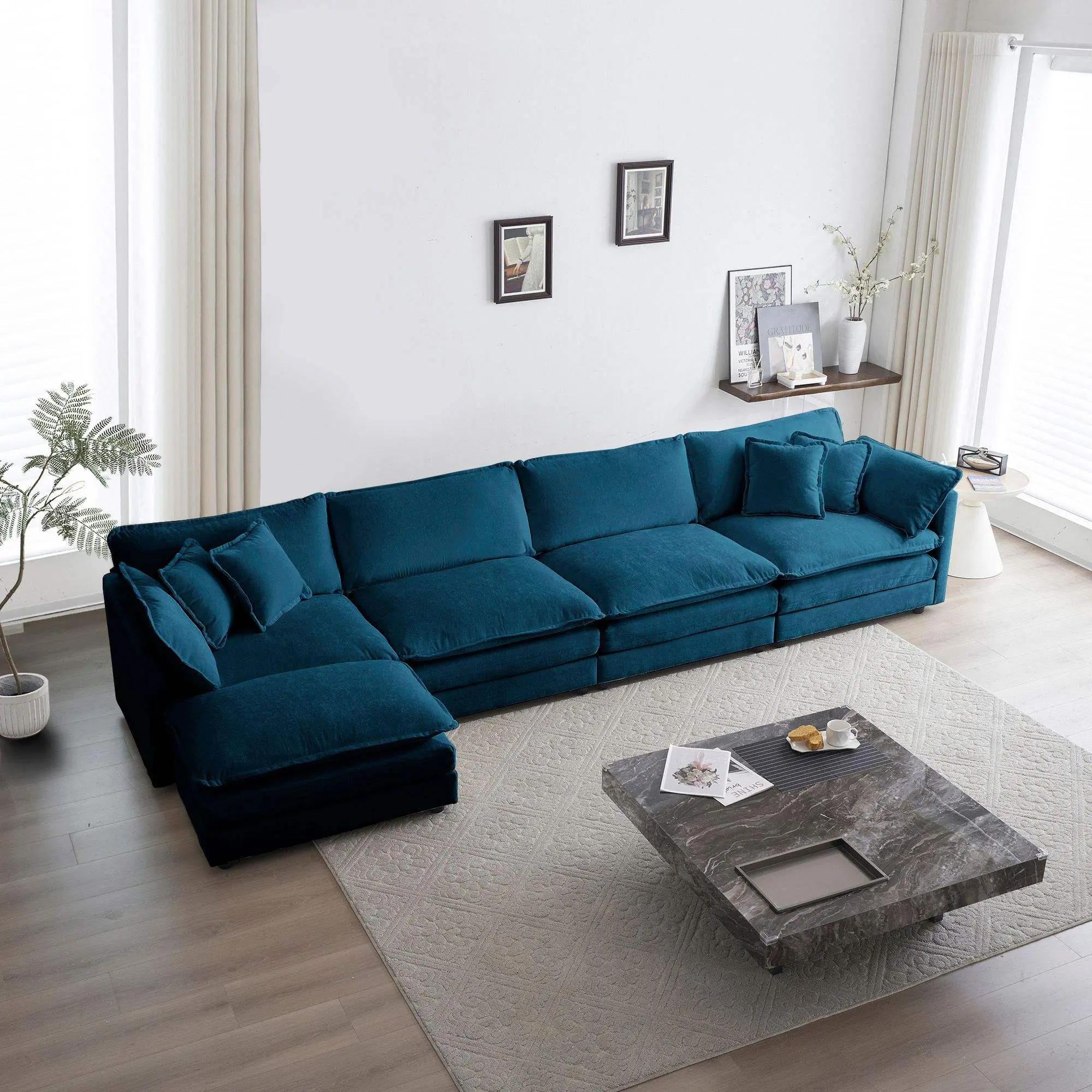 High-Quality Top Grain Leather Sofa, No Sagging Living Room Indoor Furniture Sofa Set
