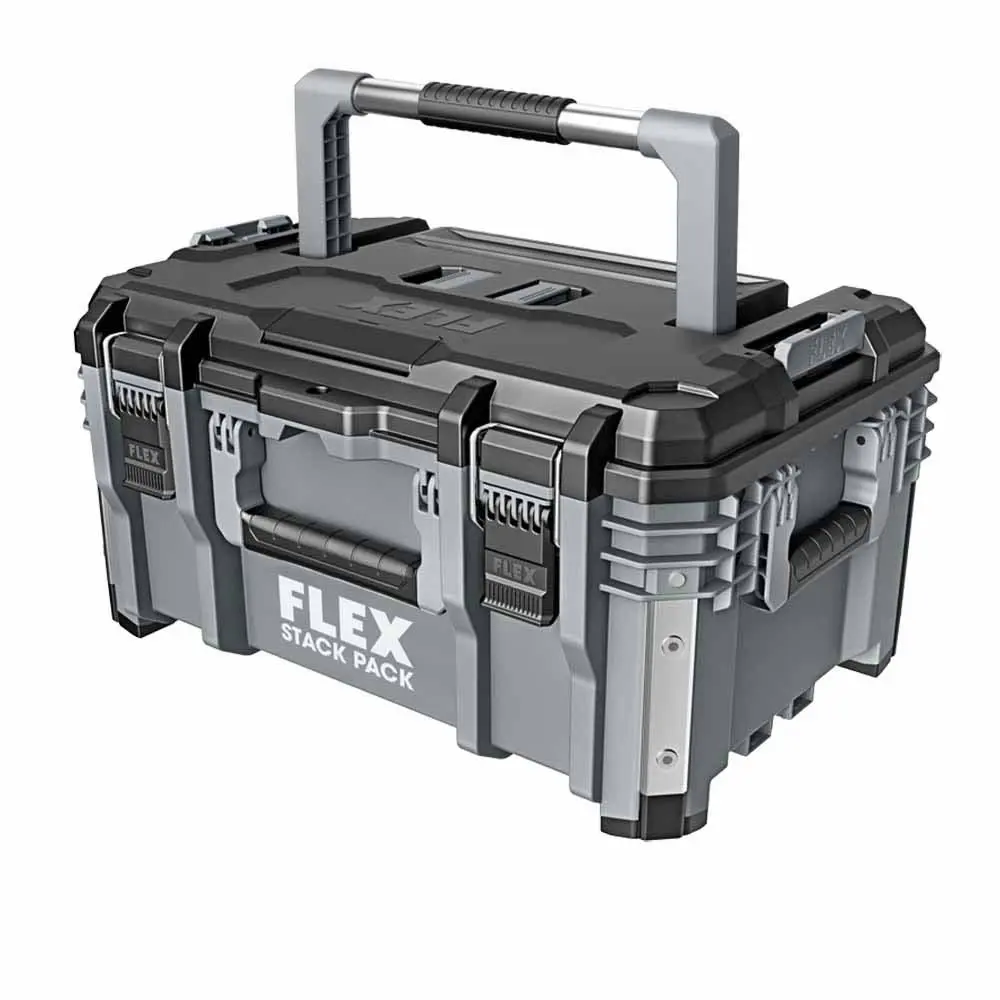 Flex Fs1102 Stack Pack Medium Tool Box, Tool Organization Solution, 140 lb. Load Capacity, Aluminum-Reinforced Carrying Handle, Cantilever Handle, Easy Access Design