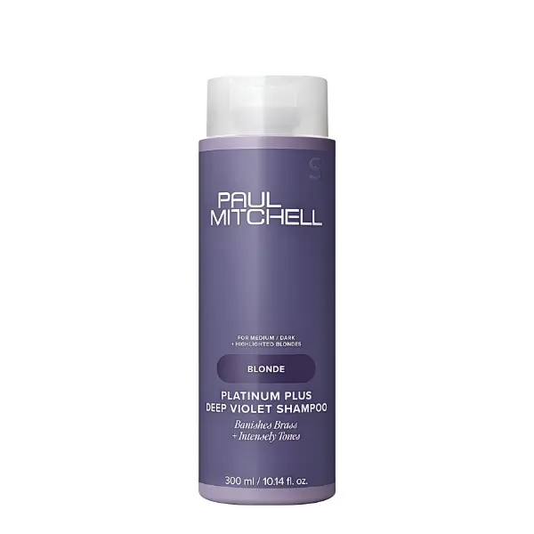 Paul Mitchell Platinum Plus Purple Shampoo, Deep Violet Toning for Blonde, Silver & Highlighted Hair, Cools Brassiness, Vegan, Paraben Free & Gluten Free, Haircare, Floral, Scent, Toning Shampoo, Cucumber