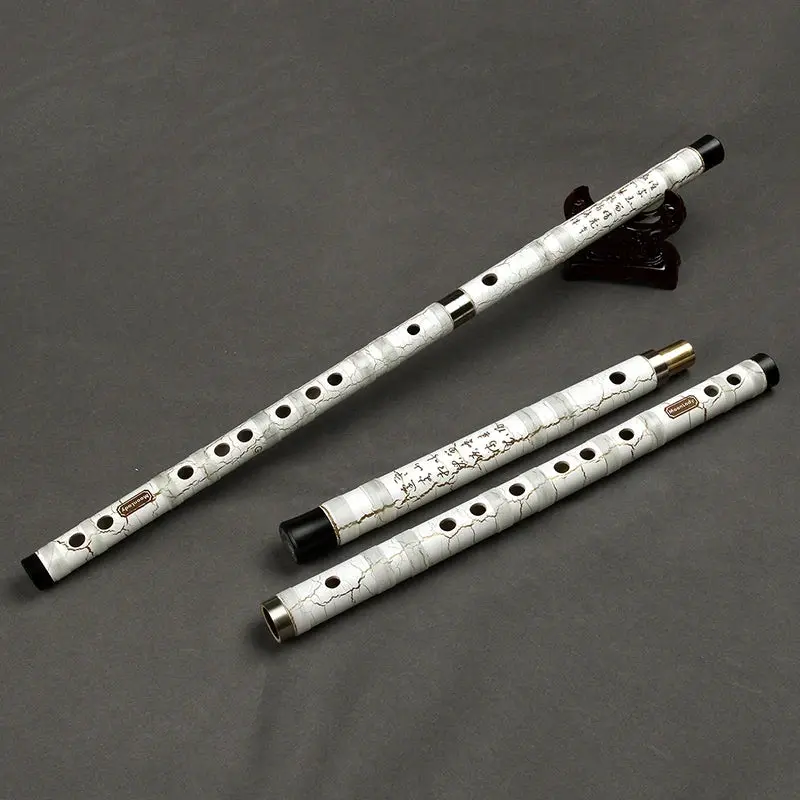 Traditional White Handmade Bamboo Flute
