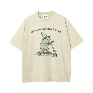 Fuc k Ice FDT Anti ICE Frog Oversize Unisex Washed T-Shirt for Women and Men's Unisex Fit Batik Oversize Streetwear Menswear  Super Soft Pre-Shrunk